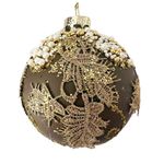 Bomba Navideña 8 cm Color Café con Detalles Dorados