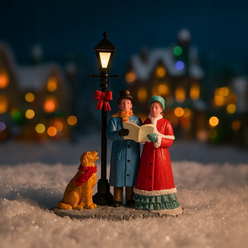 Figura Pareja Cantando Villancicos para Villa Navideña