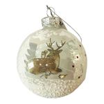 Bomba Navideña con Detalles Multicolor 8 cm Color Blanco