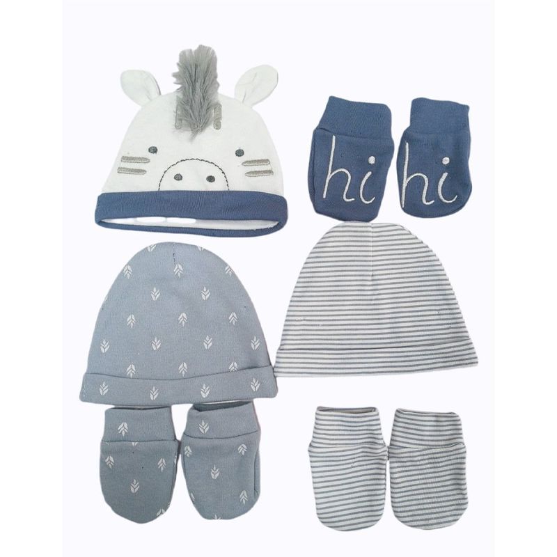 Set de Gorros y Guantes Diseño Cebra 6 Pzas