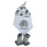 Set de Gorro, Babero y Calcetas Elefante 4 Pzas