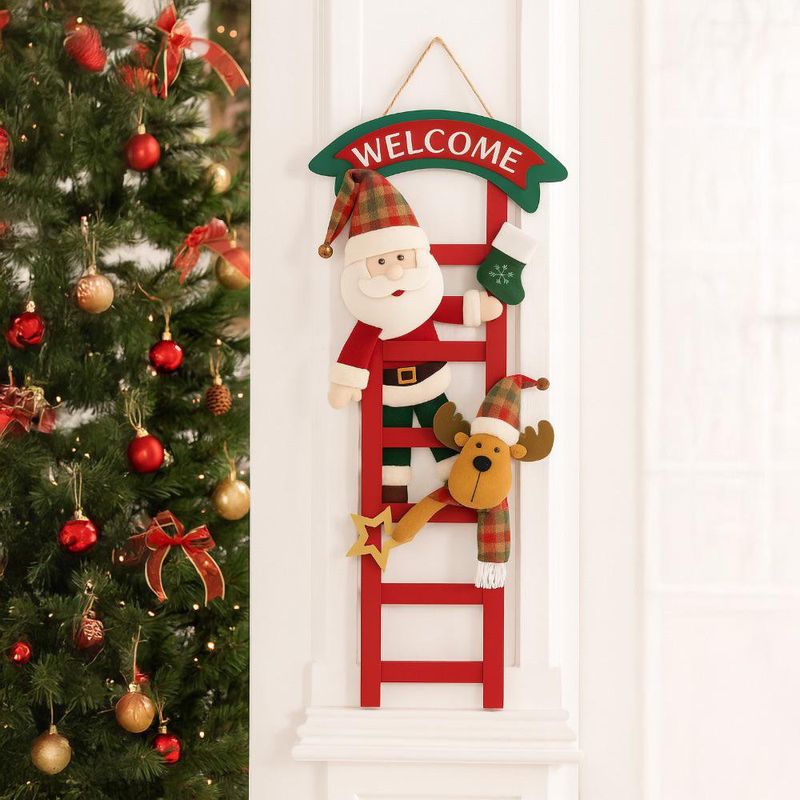 Escalera Decorativa Navideña con Santa y Reno