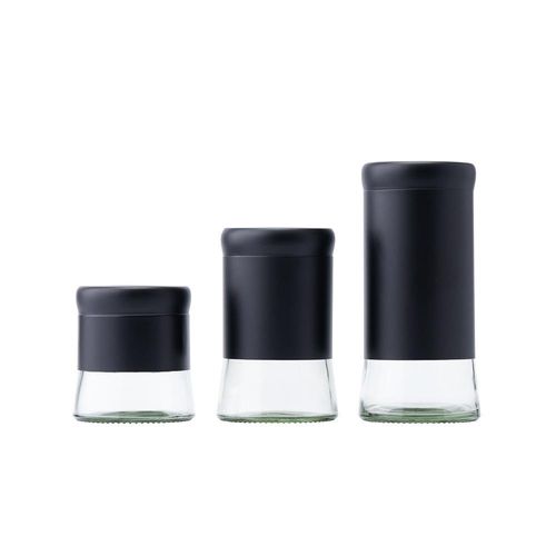 Set de 3 Frascos Tapa Negra