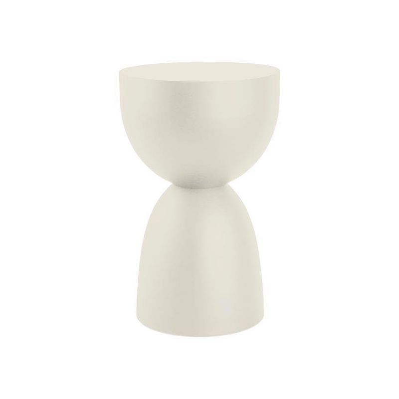 Mesa Auxiliar Redonda de Metal Blanca