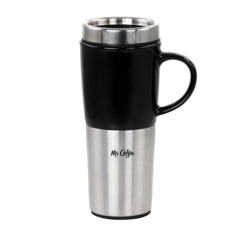 Pocillo Térmico Con Tapa De Acero Inoxidable De 16 Oz - Mr. Coffee
