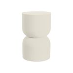 Taburete Auxiliar Redondo de Metal Beige