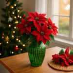 Jarrón Decorativo de Vidrio Verde con Textura