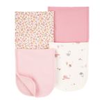 Set de 4 Paños para Láctancia Rayas Rosa y Estampado