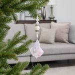 Colgante Navideño con Cuentas Perla y Adorno Iridiscente