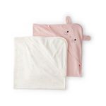 Set de 2 Toallas con Capucha Diseño Conejito Rosado