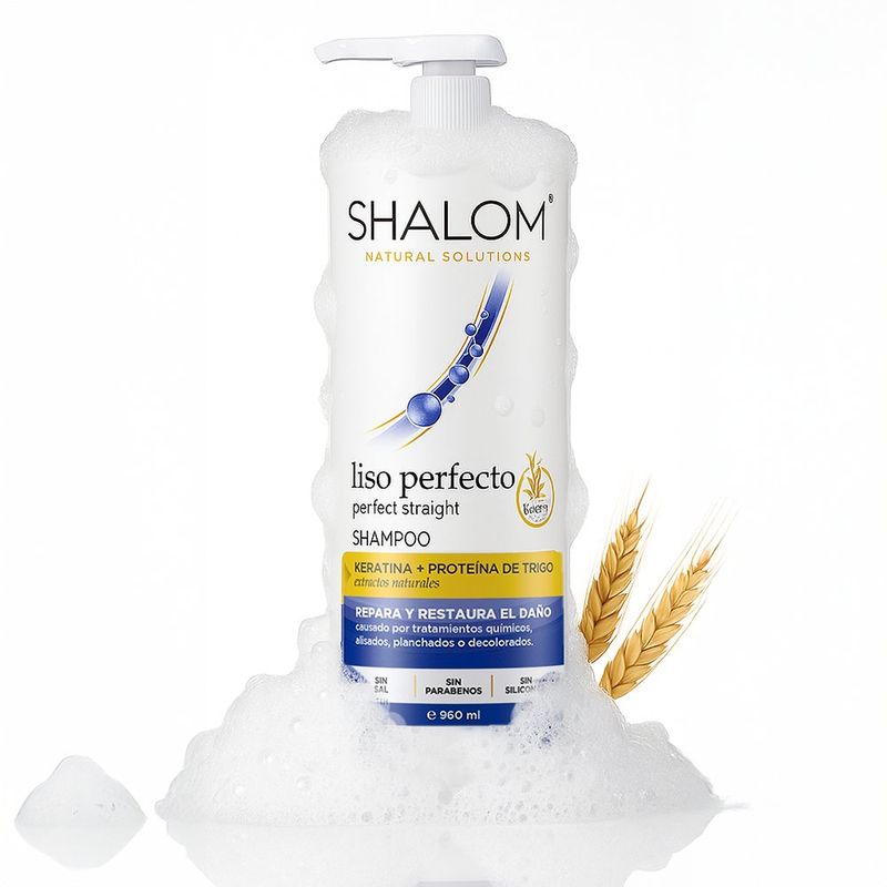 Shampoo Liso Perfecto con Keratina y Proteína de Trigo