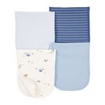 Set de 4 Paños para Láctancia Rayas Azules y Estampado