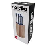 Set de Cuchillos con Base de Madera Azul