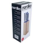 Set de Cuchillos con Base de Madera Azul