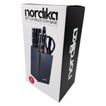 Set de Cuchillos con Base Negra Acero Inoxidable