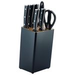 Set de Cuchillos con Base Negra Acero Inoxidable