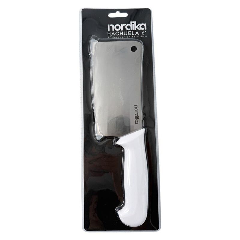 Hachuela de Acero Inoxidable con Mango Blanco