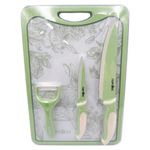 Set de Cuchillos con Pelador y Tabla Verde