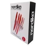 Set de Cuchillos con Base Transparente Rojo