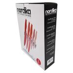 Set de Cuchillos con Base Transparente Rojo