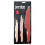 Set de Cuchillos Tonos Rojos y Rosas