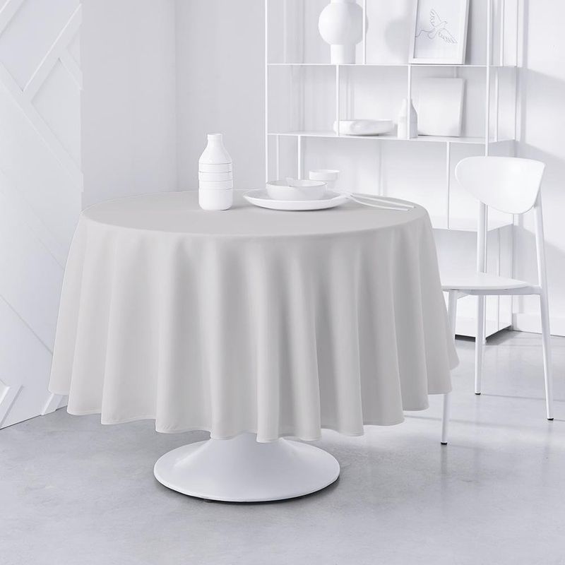 Mantel Redondo Liso Blanco