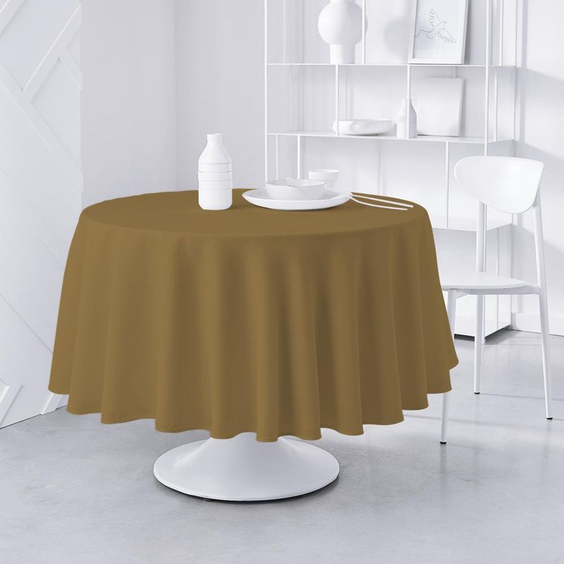 Mantel Redondo Liso Color Bronce