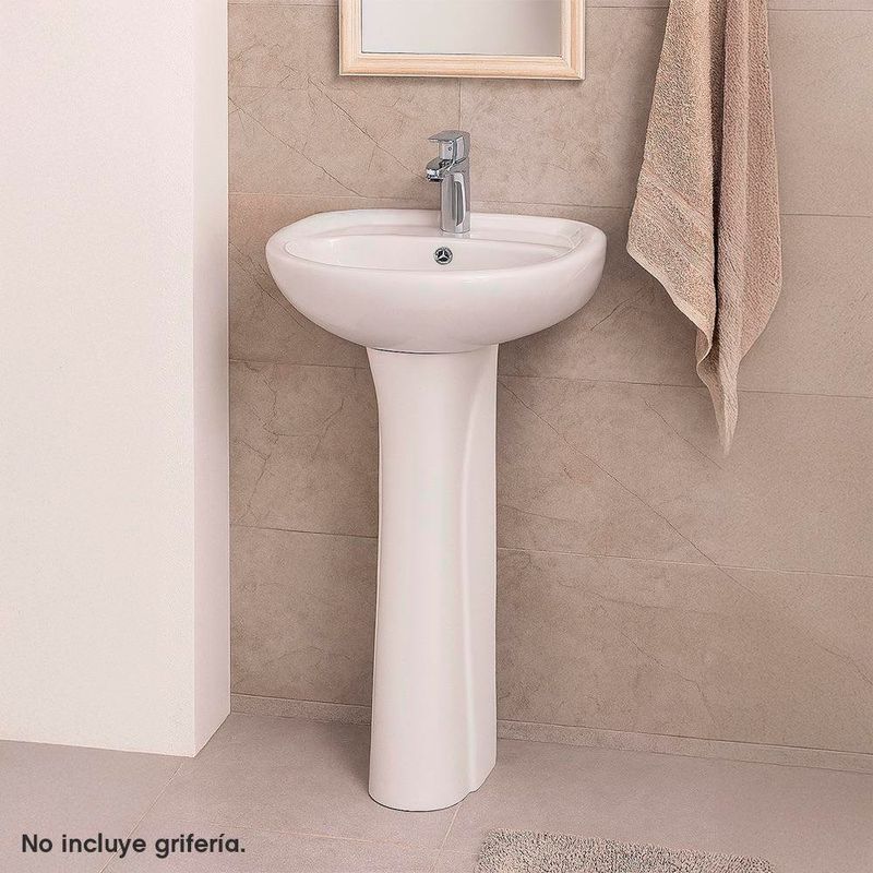 Lavamanos Confort con Pedestal Blanco Brillante