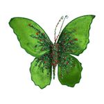 Mariposa Decorativa Verde con Centro Bordado