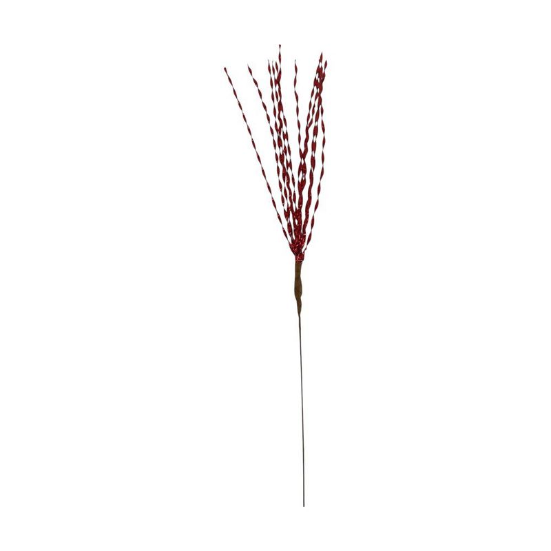 Ramas Decorativas Rojas en Espiral con Brillos de 64 Cm