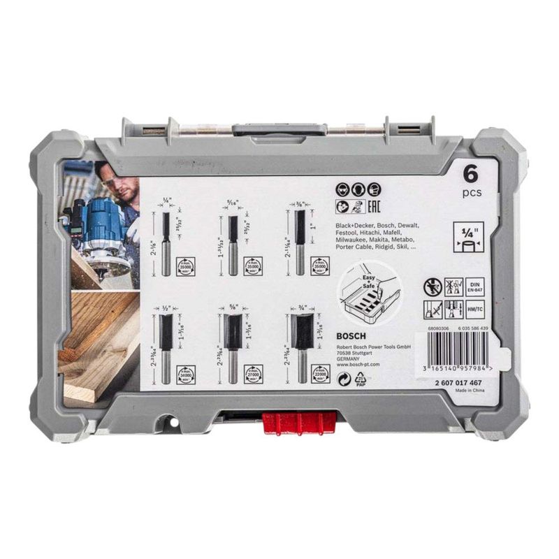 Set de 6 Fresas para Metal 1/4 Plg Rectas