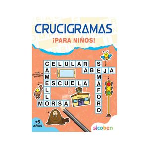 Libro de Crucigramas para Niños con Stickers Educativos