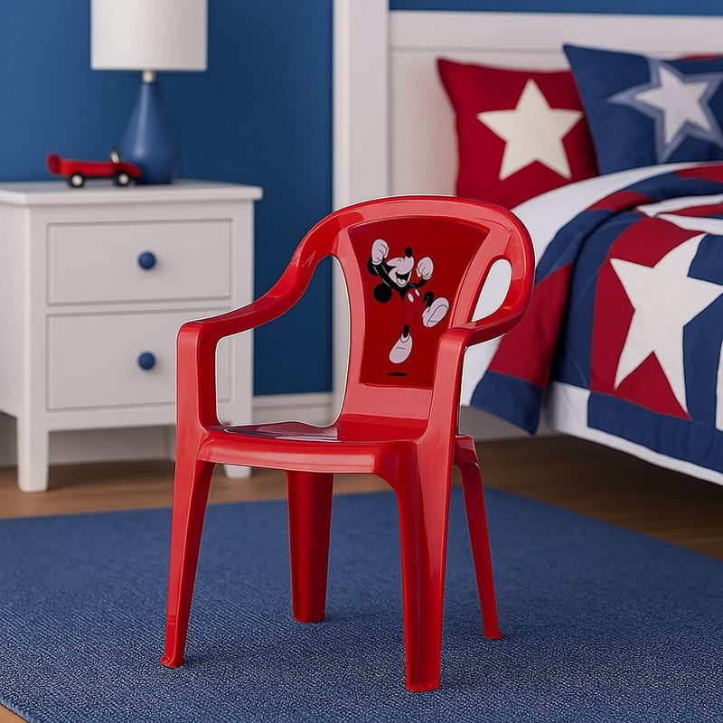 Silla Infantil Plástica Roja Mickey Mouse