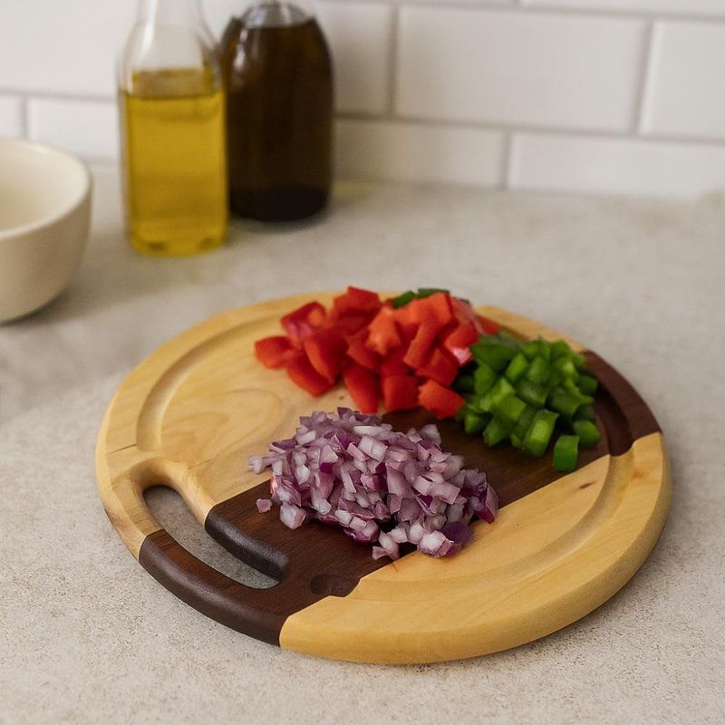 Tabla Redonda de Madera para Picar