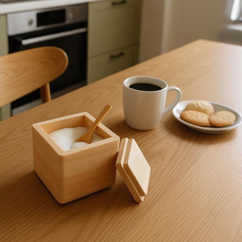 Azucarera Cuadrada de Madera