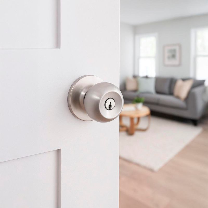 Cerradura para Dormitorio Tipo Pomo Acabado Cromo