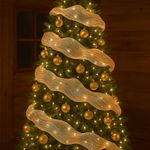 Malla Decorativa de 10.5 plg x 10 yardas Color Café y Blanco