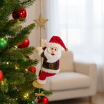 Santa Claus Colgante con Cuerda y Estrella Decorativa