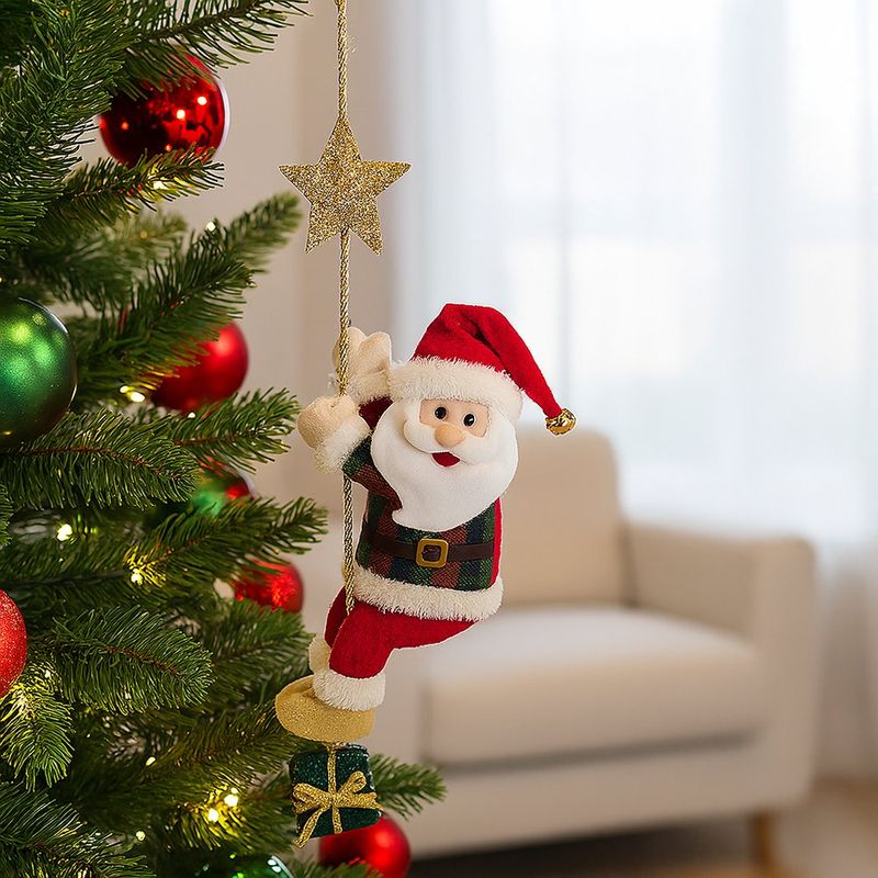 Santa Claus Colgante con Cuerda y Estrella Decorativa