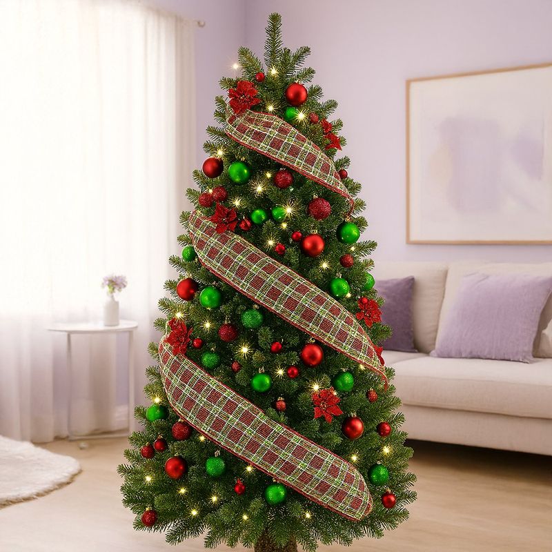 Malla Decorativa Navideña Rojo/Verde