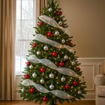 Malla Decorativa Navideña de 10.5 plg x 10 yardas Color Plateado