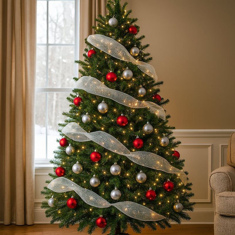 Malla Decorativa Navideña de 10.5 plg x 10 yardas Color Plateado