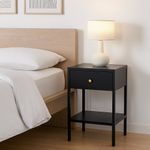 Mesa de Noche Pilly Negra con Cajón