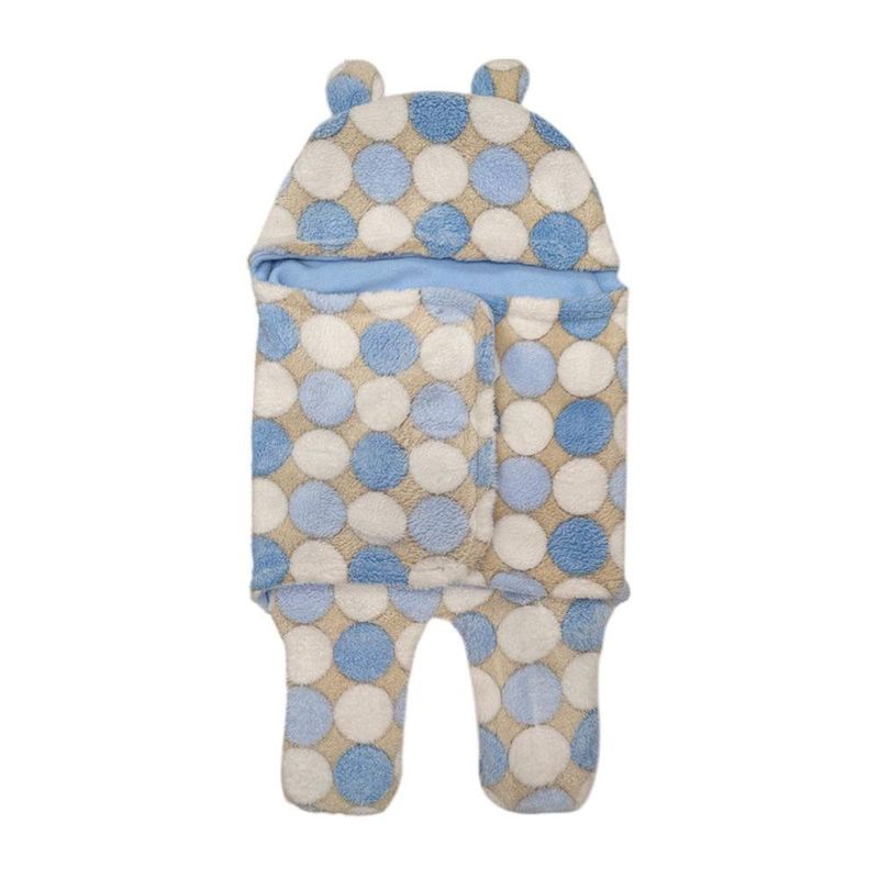 Traje Tipo Sleeping para Bebé Azul con Gorro y Patitas