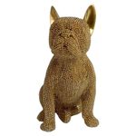 Perro Decorativo Dorado con Pedrería 16.6 Cm