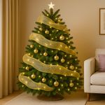 Malla Decorativa Navideña de 10.5 plg x 10 yardas Color Dorado