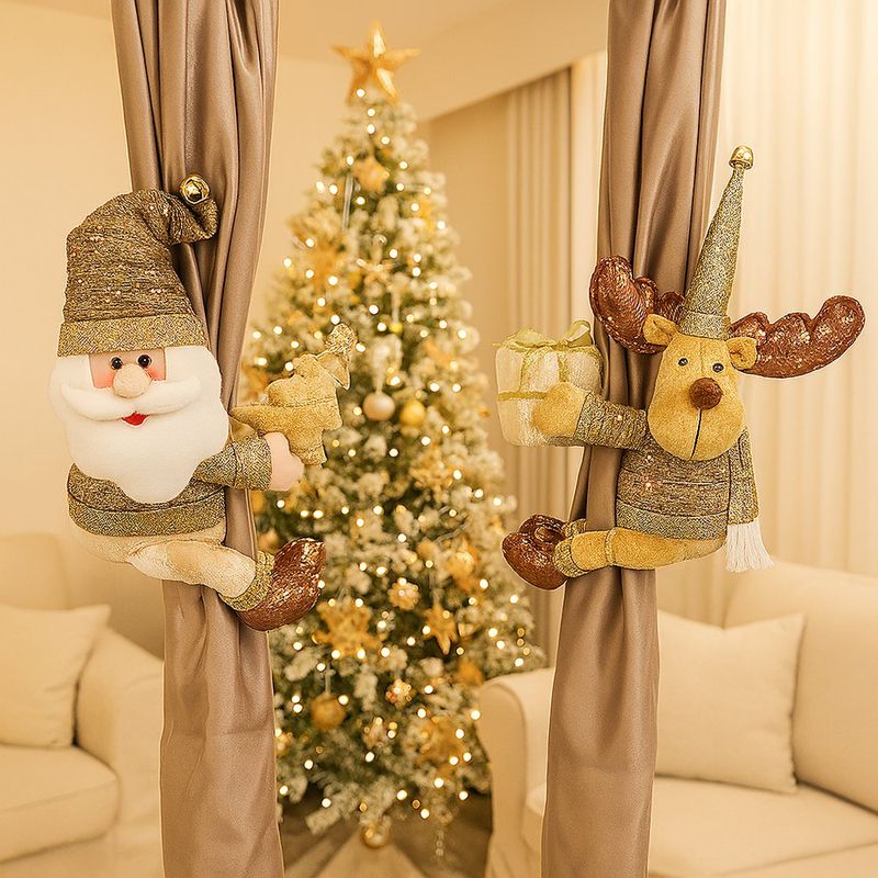 Set de 2 Sujetadores Navideños Dorados