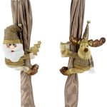 Set de 2 Sujetadores Navideños Dorados