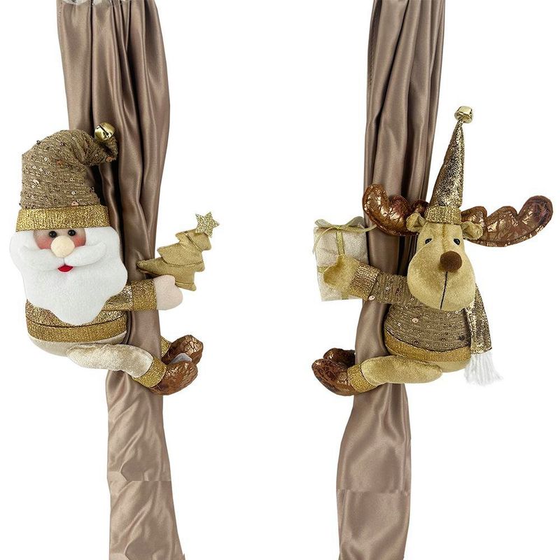 Set de 2 Sujetadores Navideños Dorados