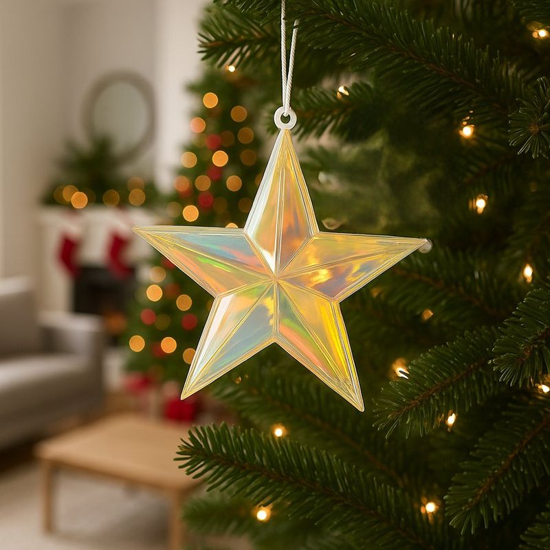 Estrella Colgante Tornasol Transparente